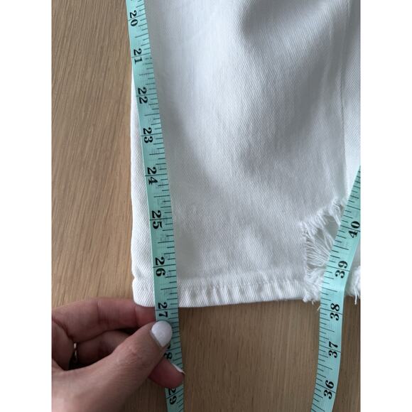 AGOLDE Jeans Womens 27 White Toni Straight Leg High Rise Distressed Hems 2015 - Picture 9 of 12